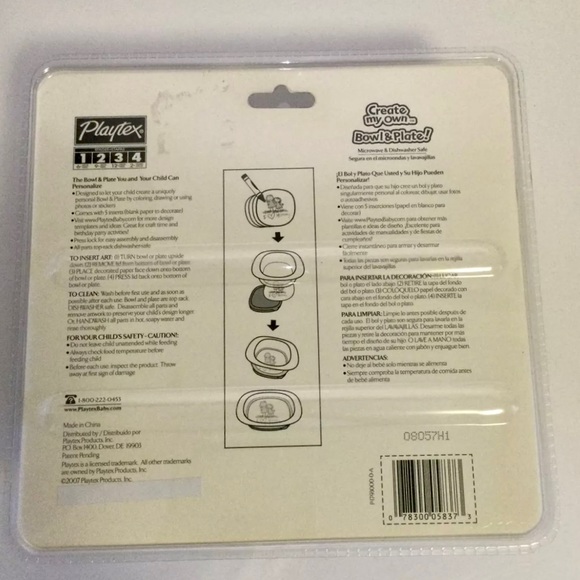 NEW Playtex Create My Own Bowl & Plate Stage 3 Blue BPA FREE - Picture 7 of 11